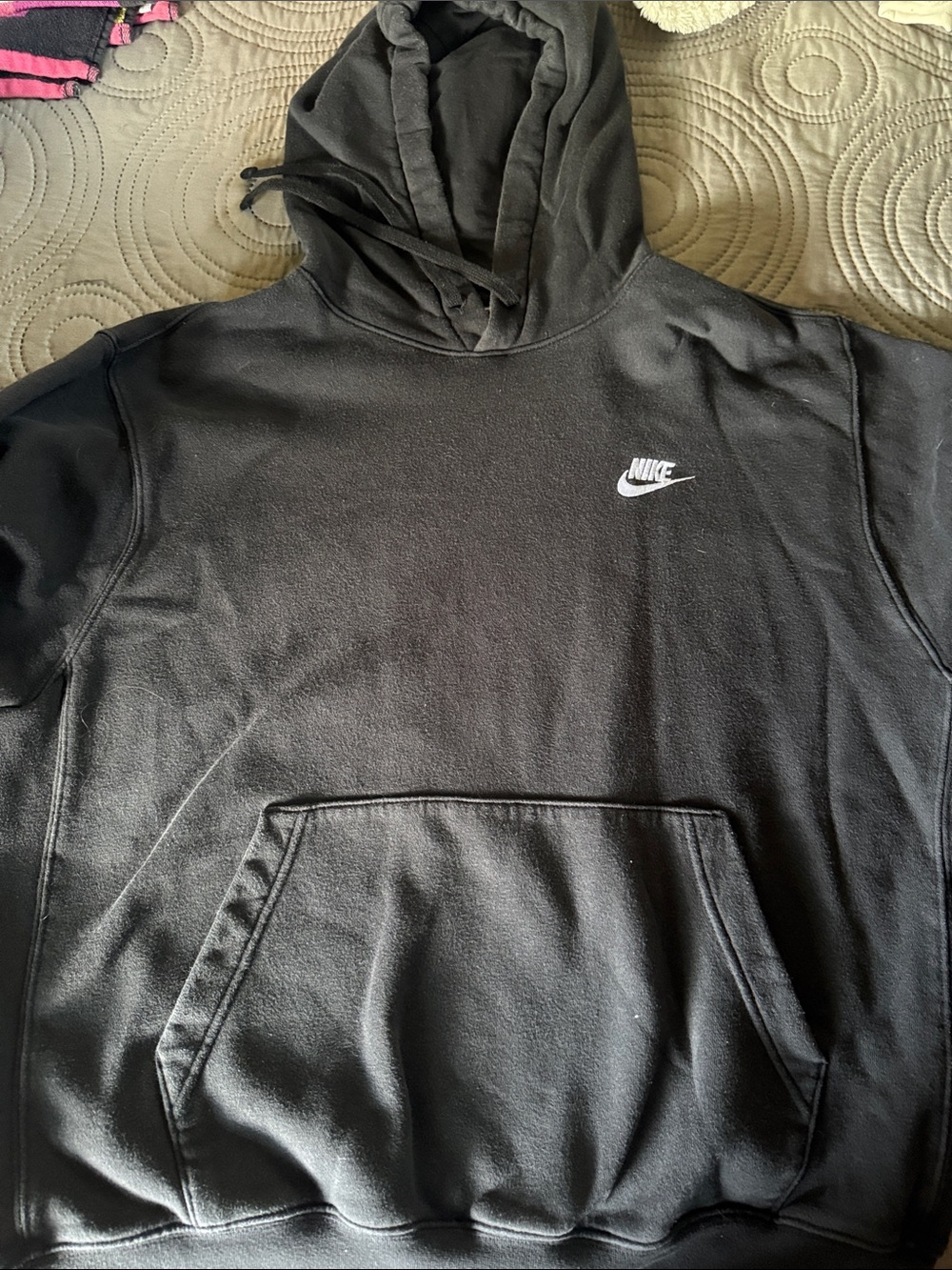 Nike Black Pullover Hoodie with White Swoosh